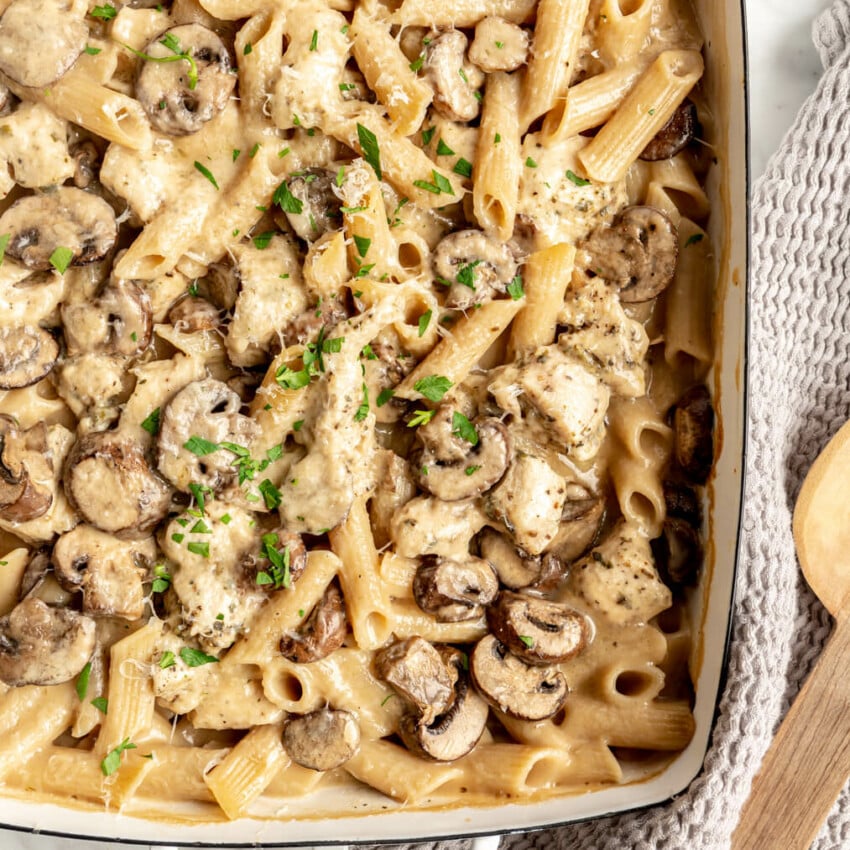 NoBoil Chicken Alfredo Bake Creamy & Delicious Fed & Fit