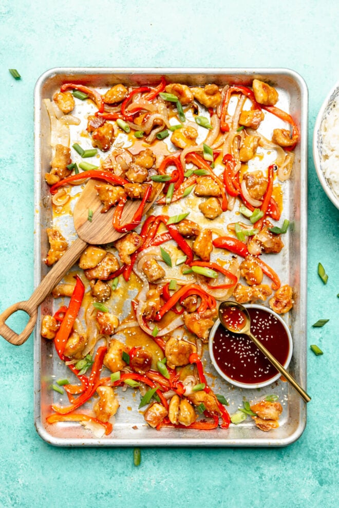 Baked Easy Sweet and Sour Chicken (Sheet Pan Meal) - Fed & Fit