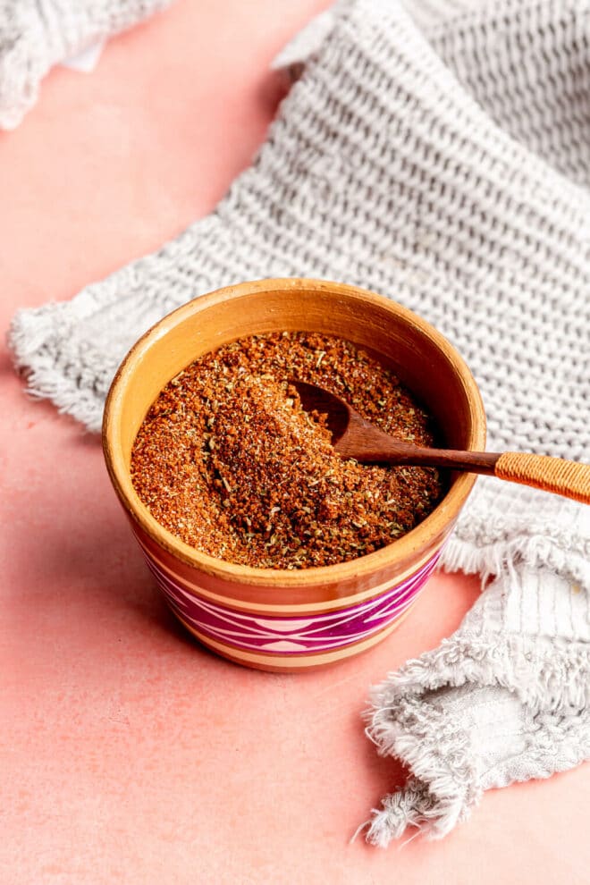 Assortment Of Colorful Spices In The Wooden Spoons On The White