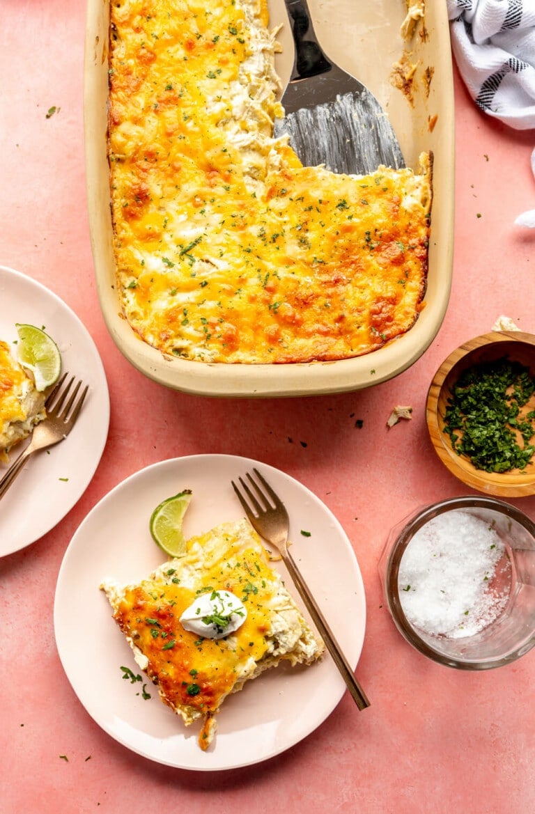 Creamy Green Chile Enchilada Casserole Fed & Fit