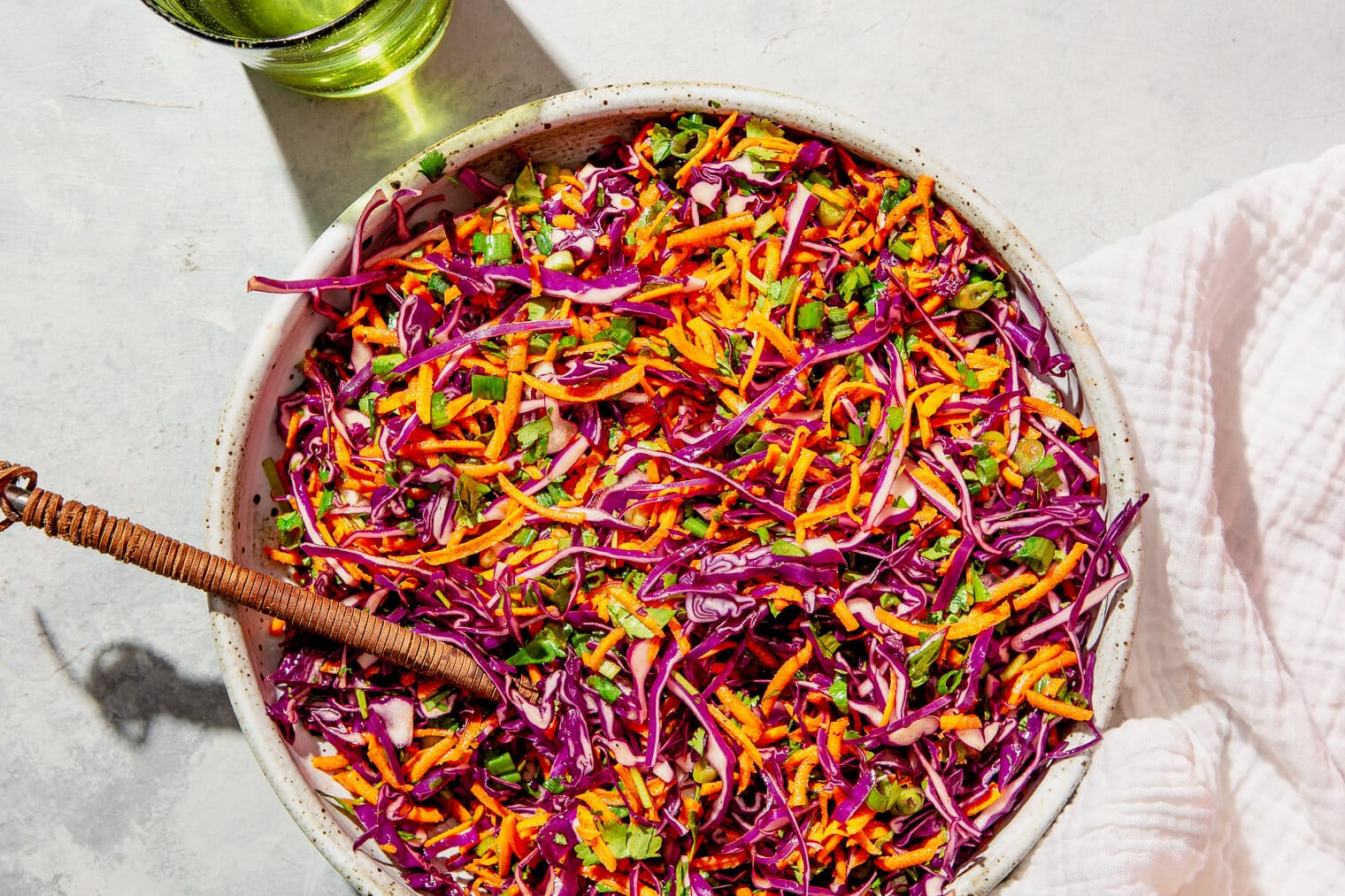 A large dish of easy, healthy slaw.