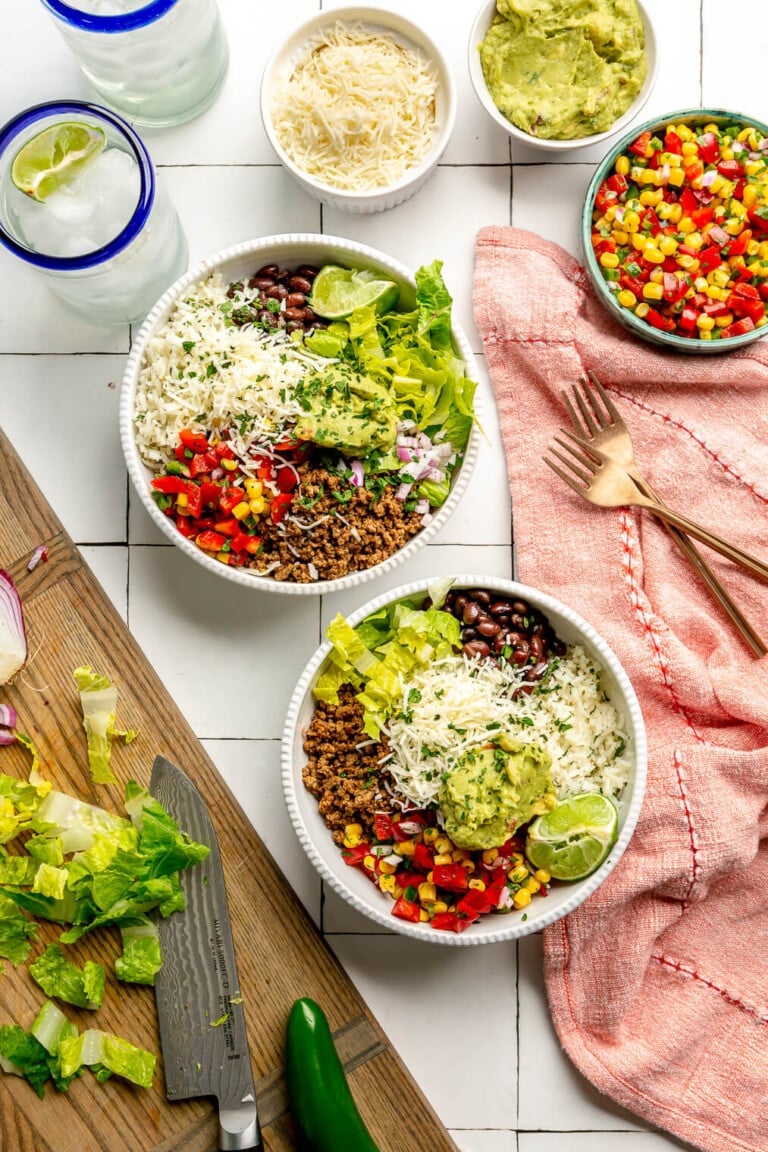 Ground Beef Burrito Bowl with Cilantro Lime Rice - Fed & Fit