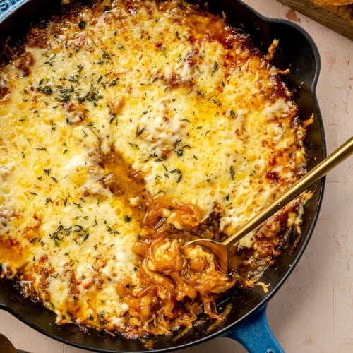 Hot French Onion Skillet Dip - Fed & Fit