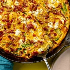 Vegetable Frittata with Goat Cheese and Bacon - Fed & Fit