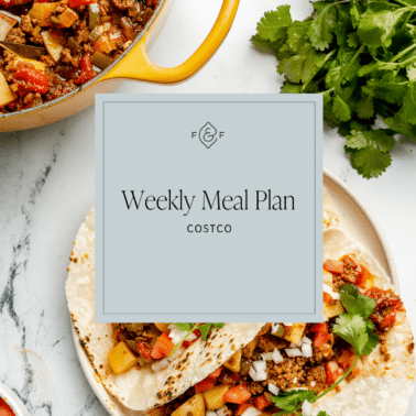Costco weekly meal plan graphic.